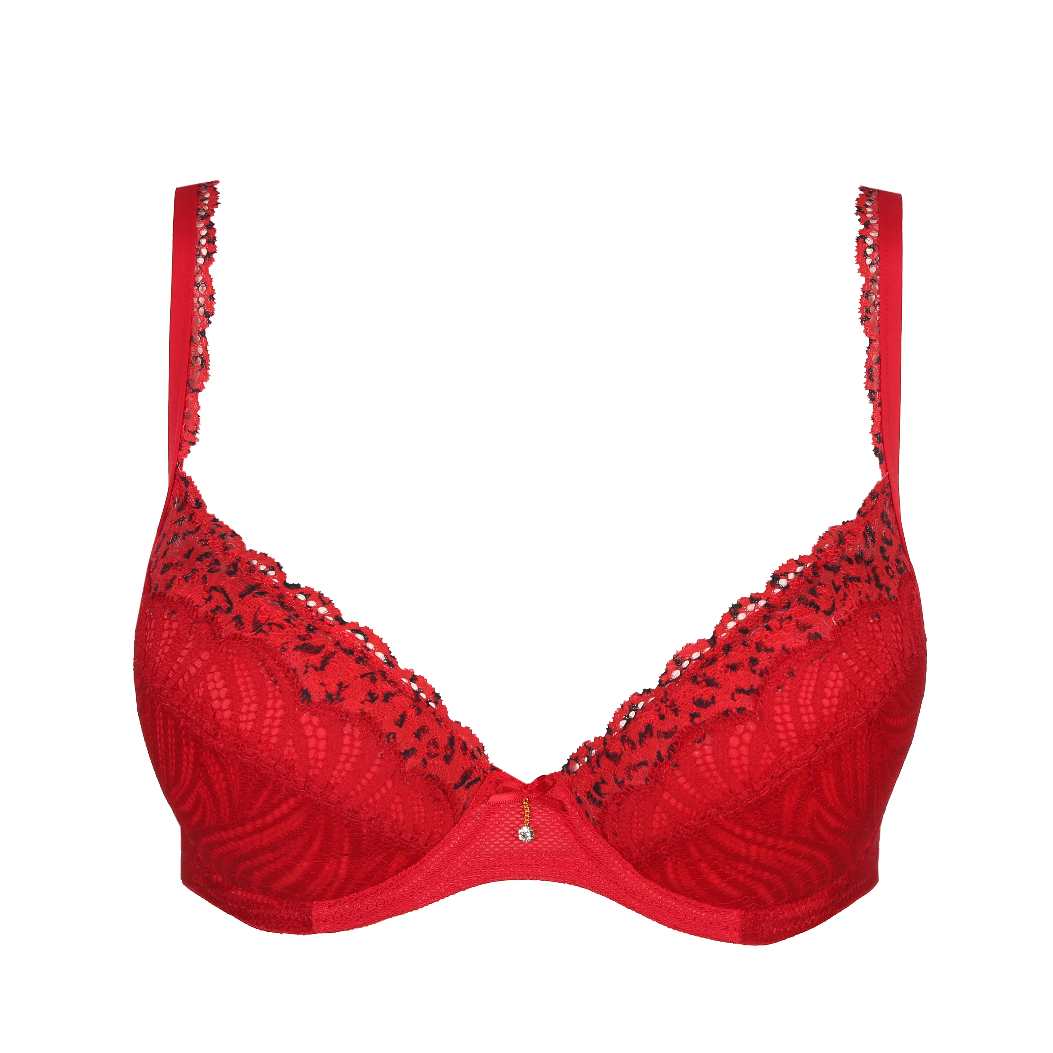 Marie Jo Jane 0101337 Women's Red Copper Embroidered Wired Push Up Bra 32B  at  Women's Clothing store