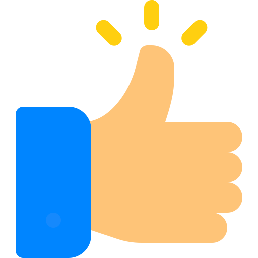 Thumbs-up Icon with blue sleeve