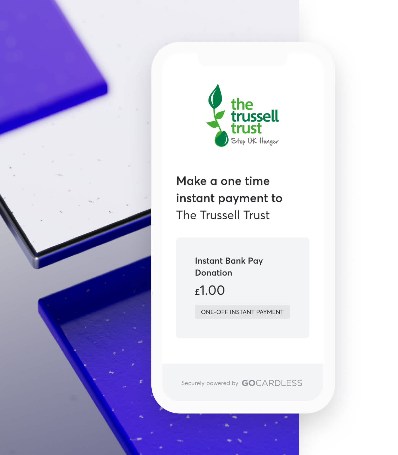 Try Instant Bank Pay by  donating to The Trussell Trust