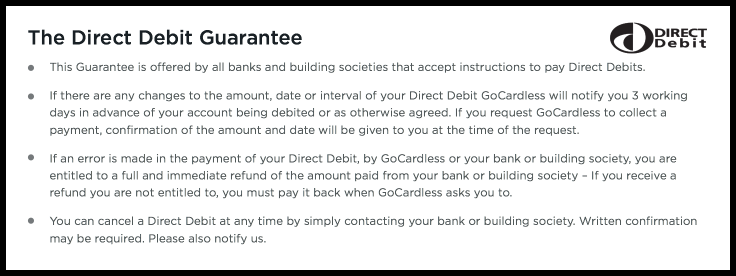 What is the Direct Debit Guarantee?  GoCardless For direct debit agreement template