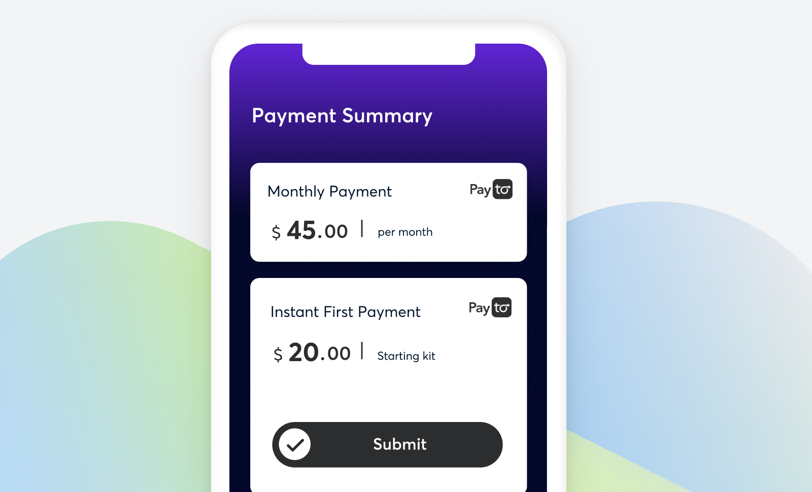 Instant first + subscription payments