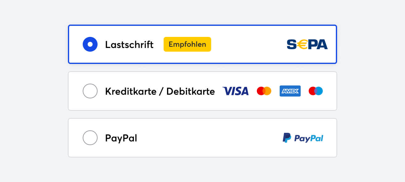 1 Clearly display the payment options available de@2x