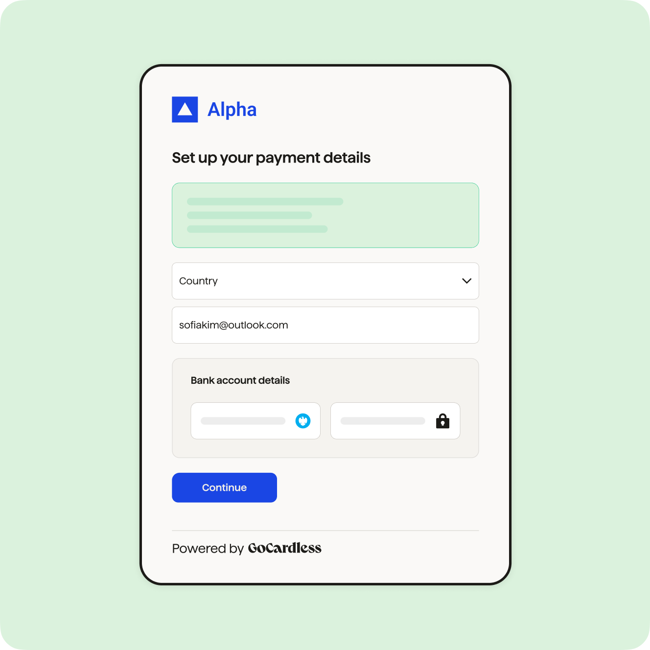 Setup your customer to pay by GoCardless