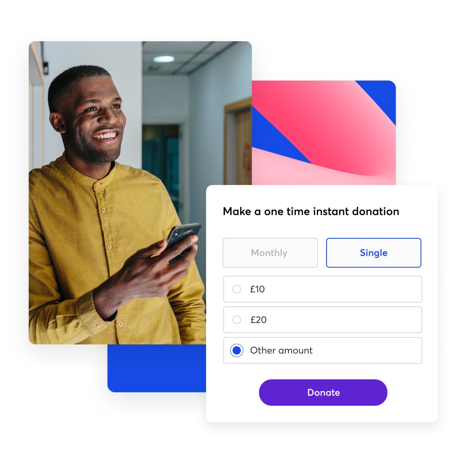Collect one-off donations and payments seamlessly