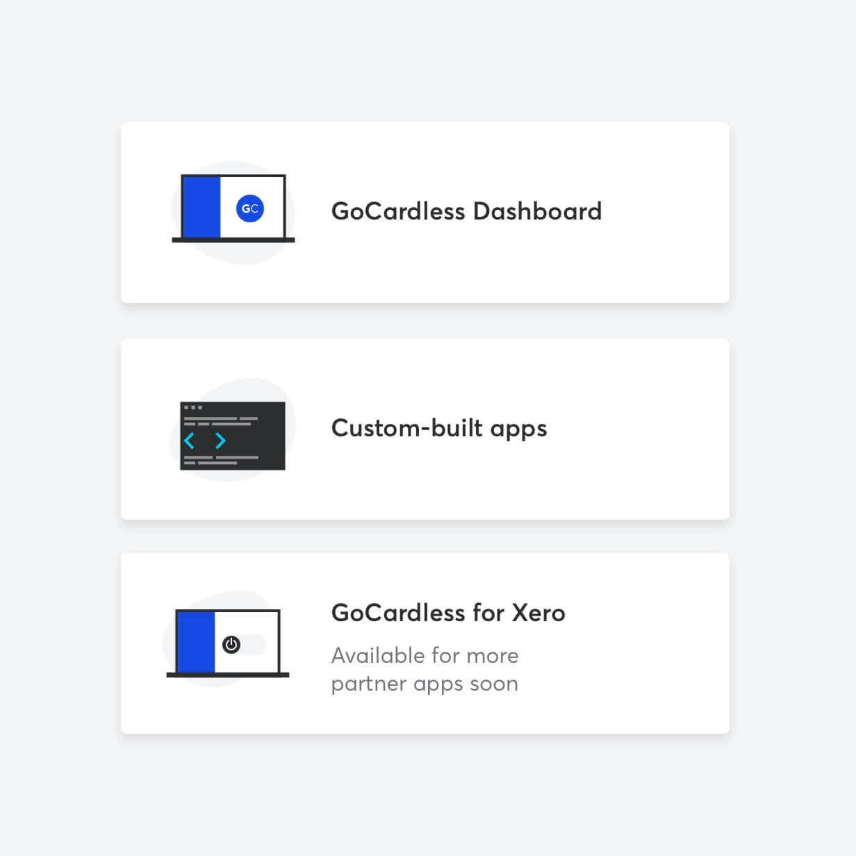 Log on to the GoCardless dashboard directly or use our API