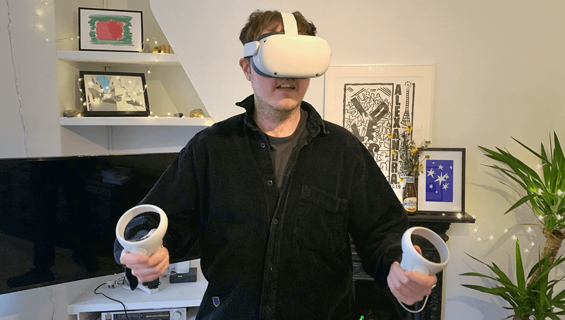 GoCardless sales team member using virtual reality headset