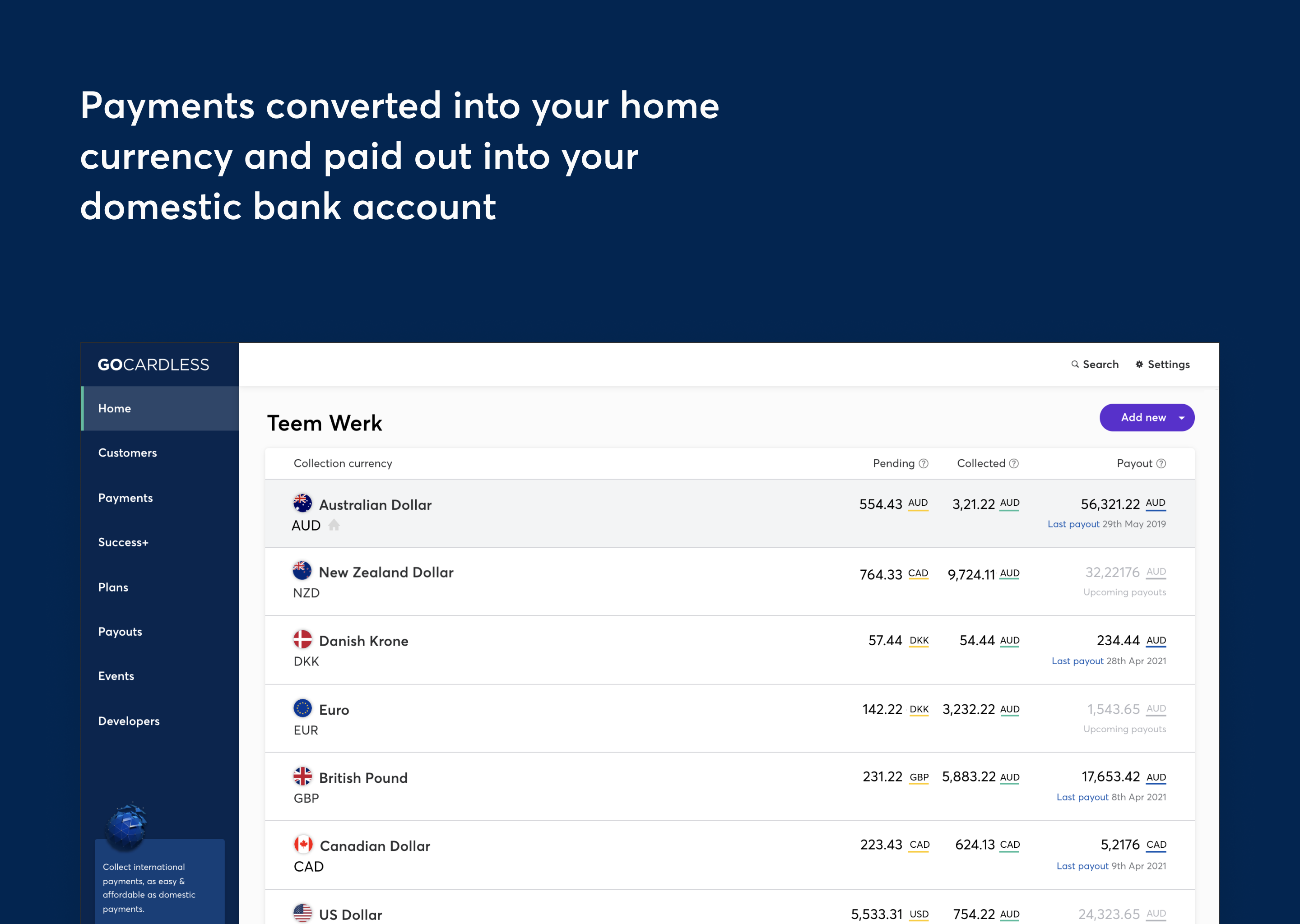 International Payments GoCardless Product Image_Dashboard