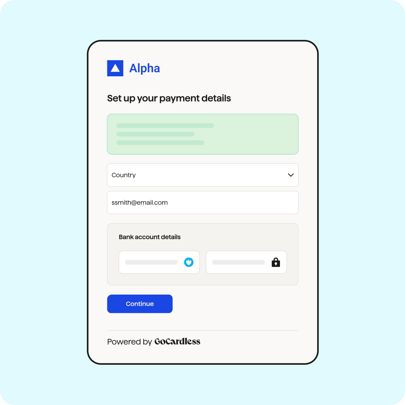 Setup your customer to pay by GoCardless