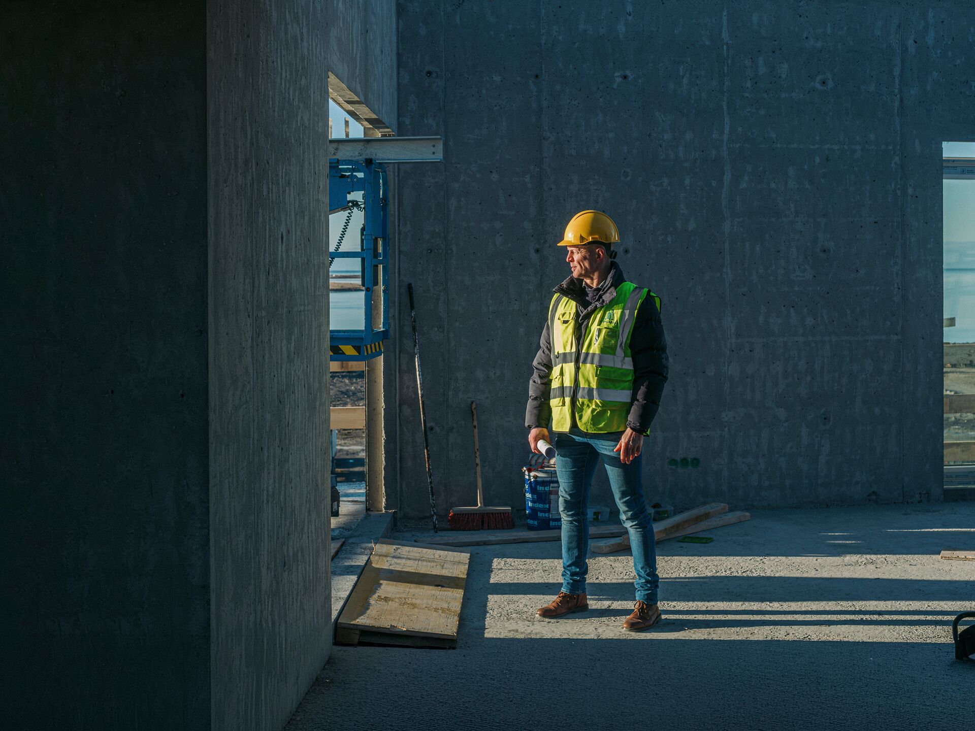 Verktaki á byggingarsvæði