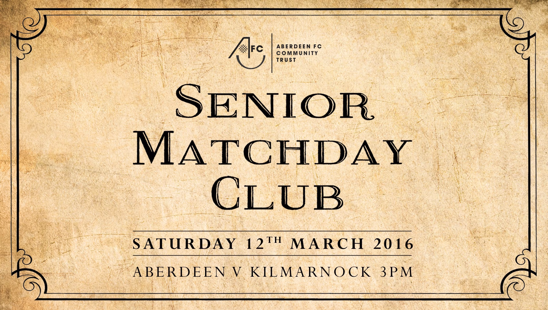 Senior Matchday Club | Aberdeen v Kilmarnock, Sat 12th Mar image