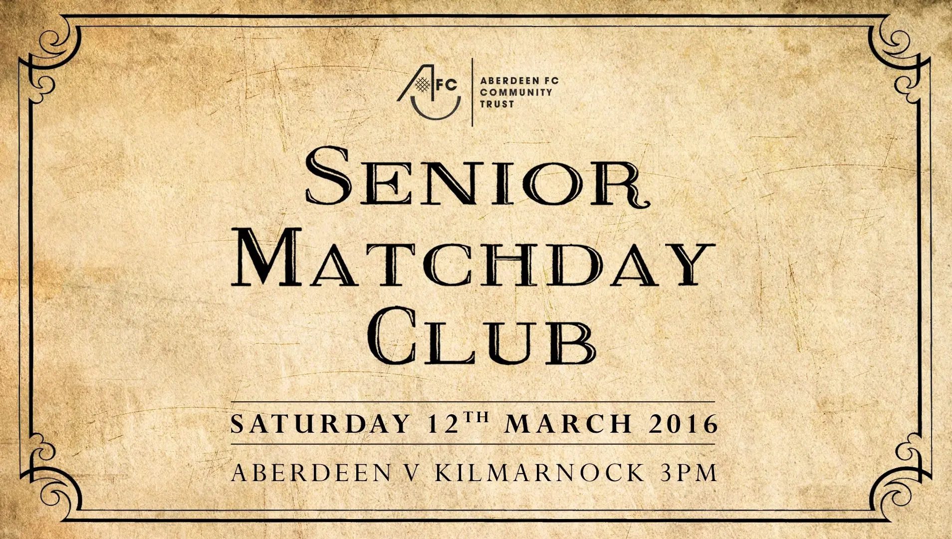 Senior Matchday Club | Aberdeen v Kilmarnock, Sat 12th Mar image