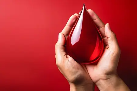 Gota de sangre representando la importancia del hierro y la detección de anemia.