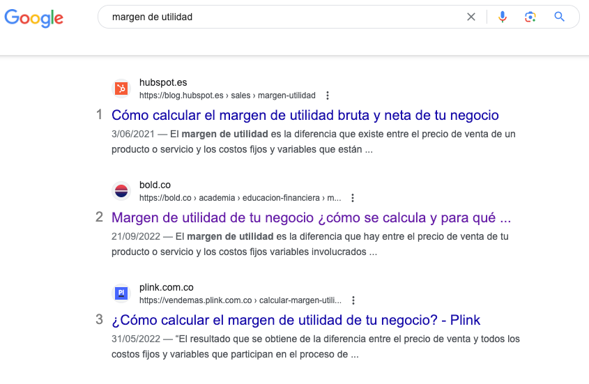 ¿Cómo luce los resultados orgánicos en Google?
