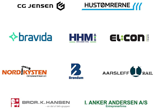 Logoer på bygge og anlæg virksomheder som har arbejdsmiljø Ekko app