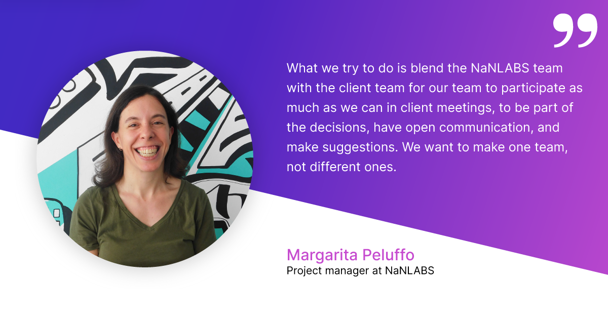 Building enterprise solutions - quote from Margarita Peluffo, Project Manager at NaNLABS