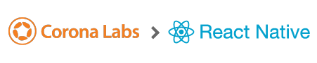 Logo technologies Corona Labs and ReactNative mobile applications frontend development