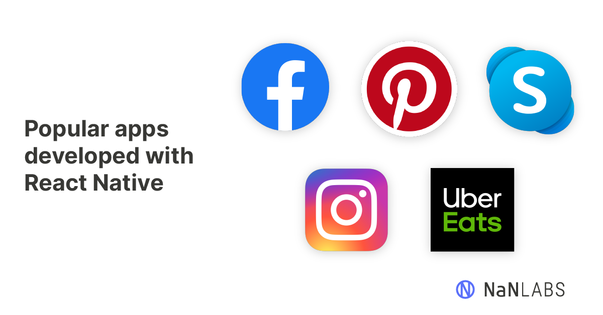 Logos of popular apps developed with React Native