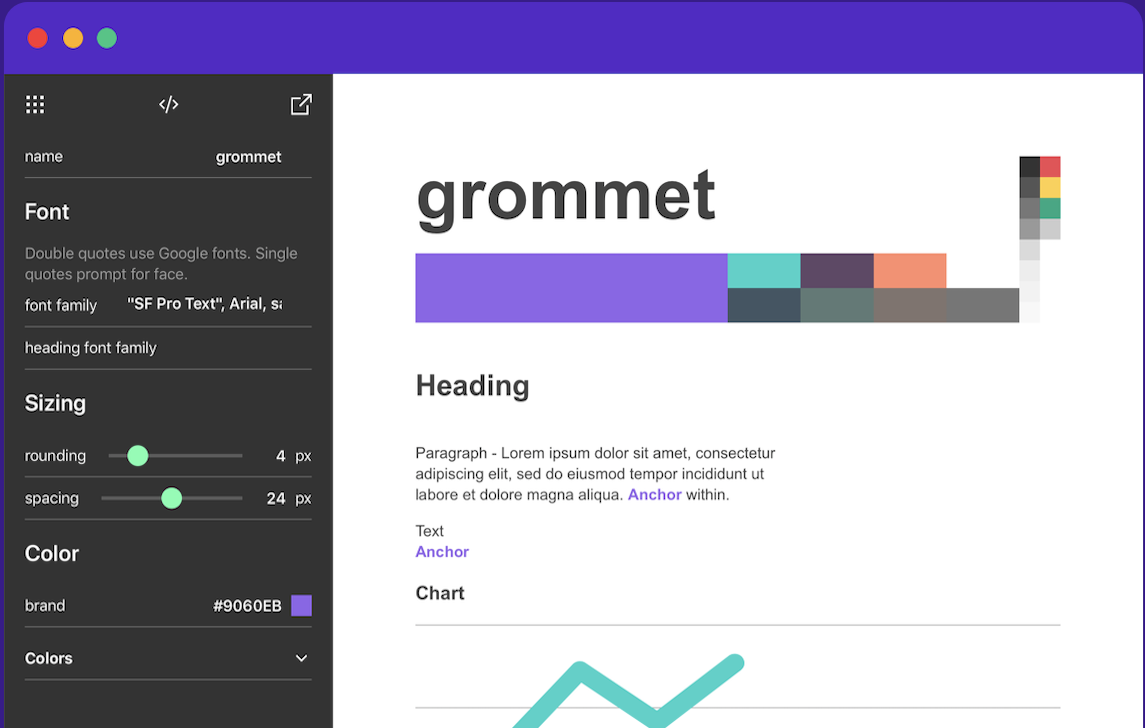 Screenshot of Grommet-s UI, a framework to building web applications