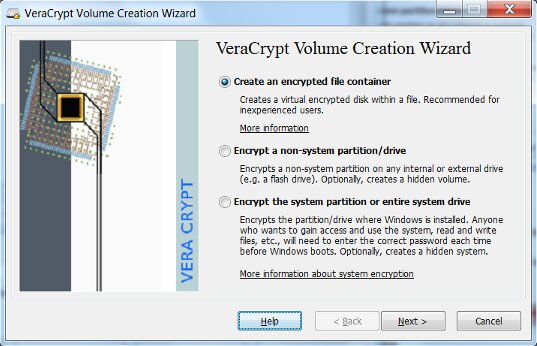 VeraCrypt open-source encryption tool installation screen