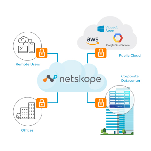 Netskope Cybersecurity software services illustration