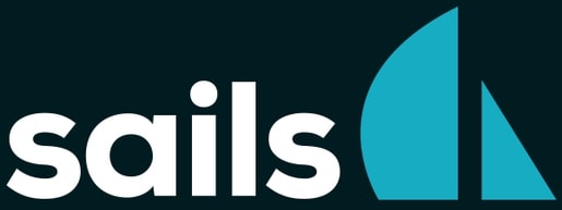 The Sails.js logo, showing a blue sailboat