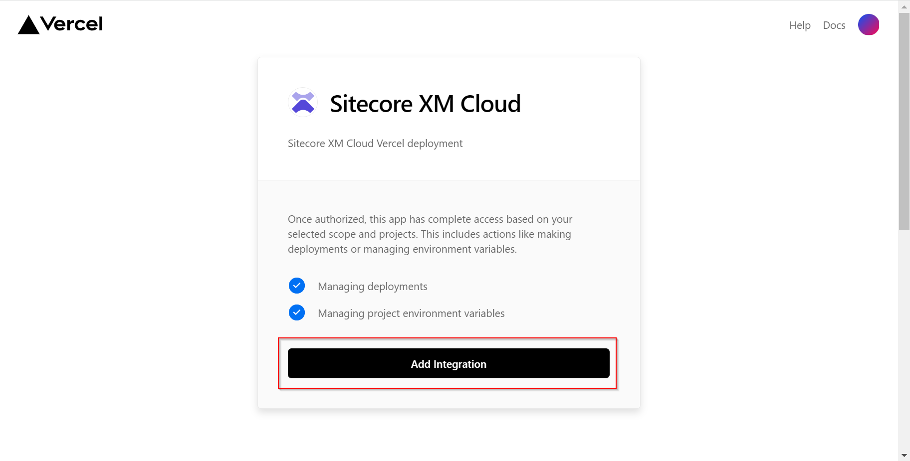 XM Cloud - Vercel Sitecore XM Cloud Integration