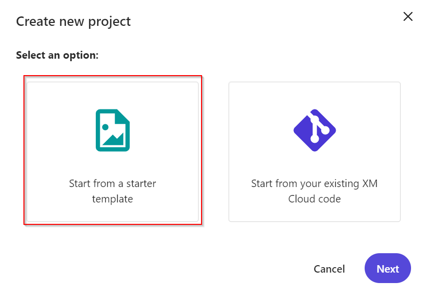 XM Cloud - Start from a starter template