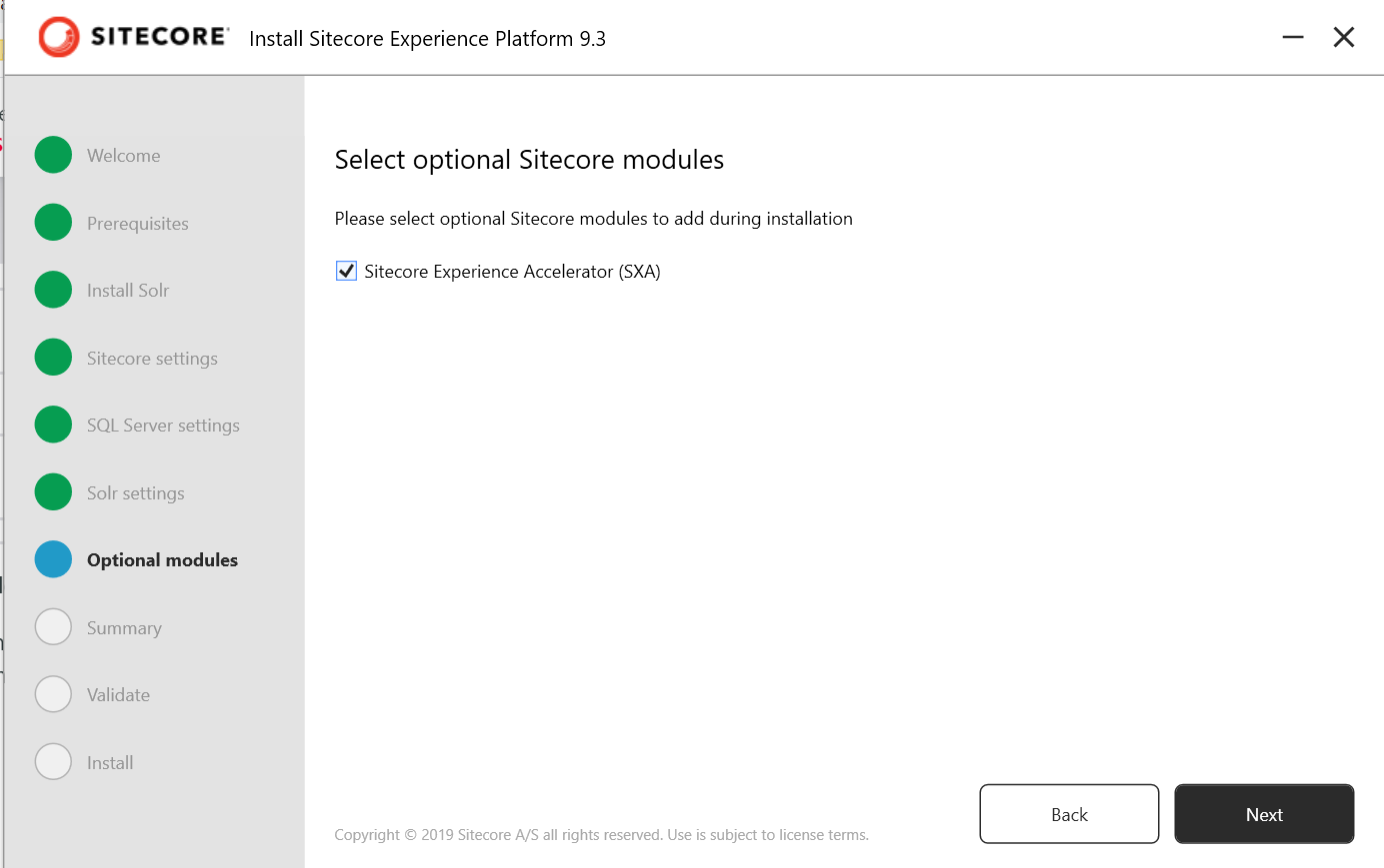 SXA Optional Module