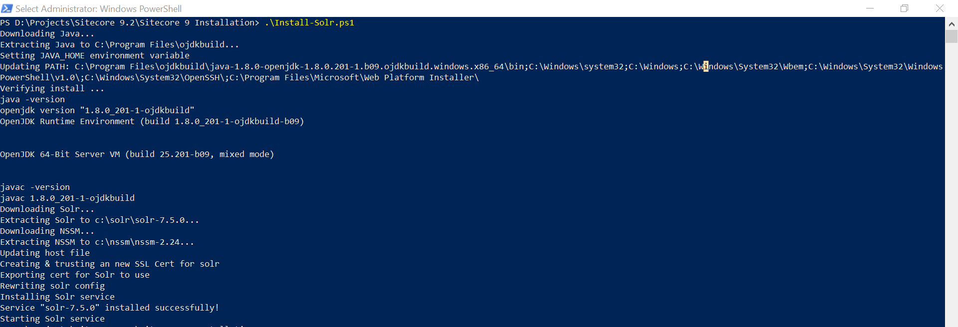 SOLR Installation Log