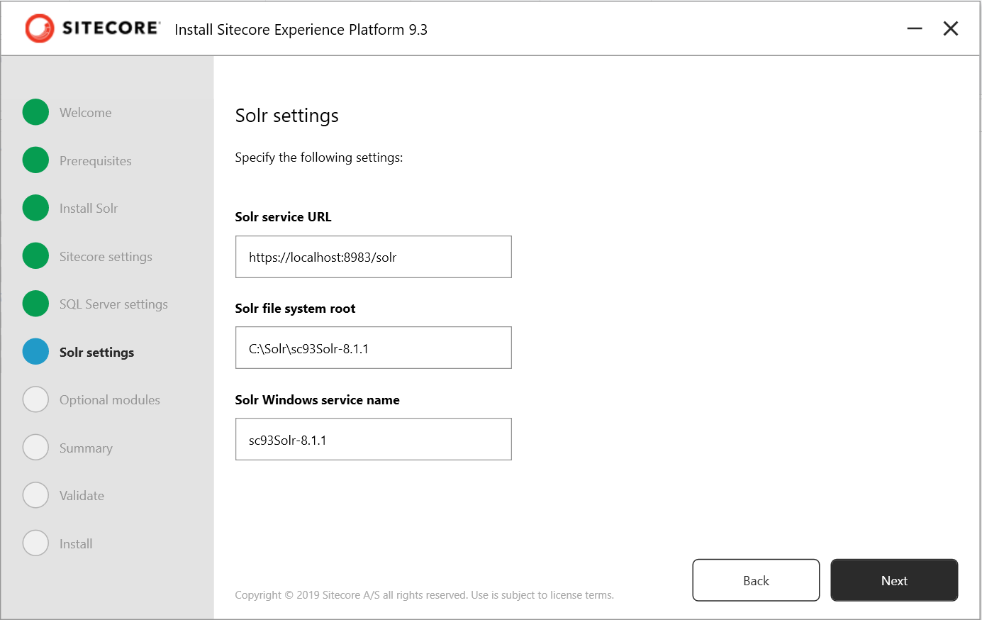SOLR settings
