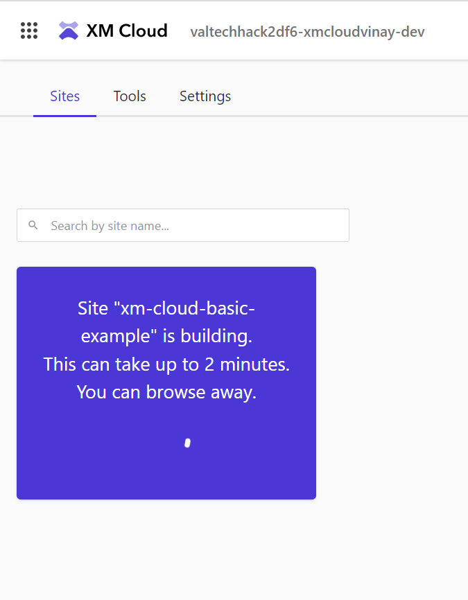 XM Cloud - Create Site - Site Build