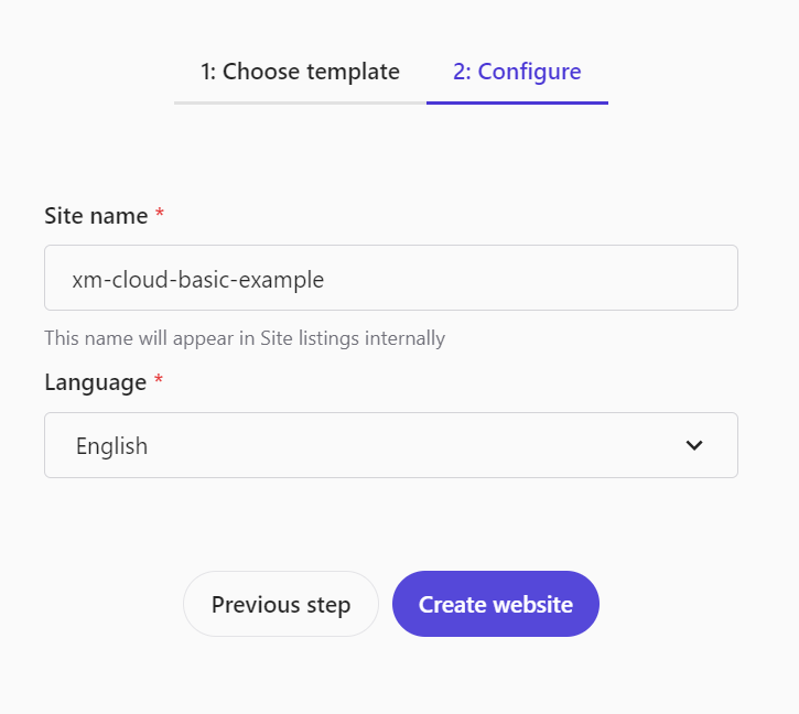 XM Cloud - New Site - Site Configuration