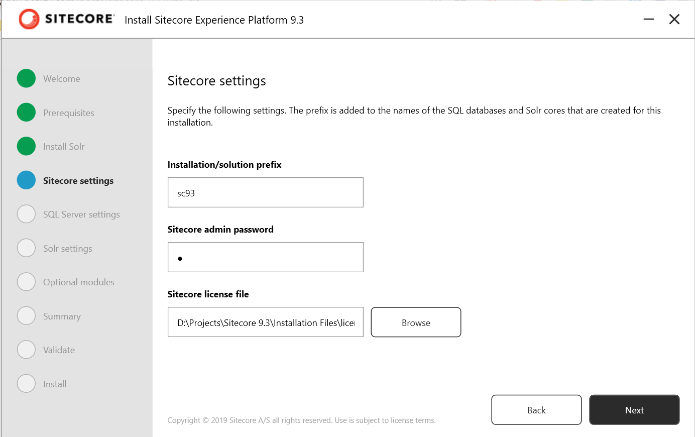 Sitecore settings
