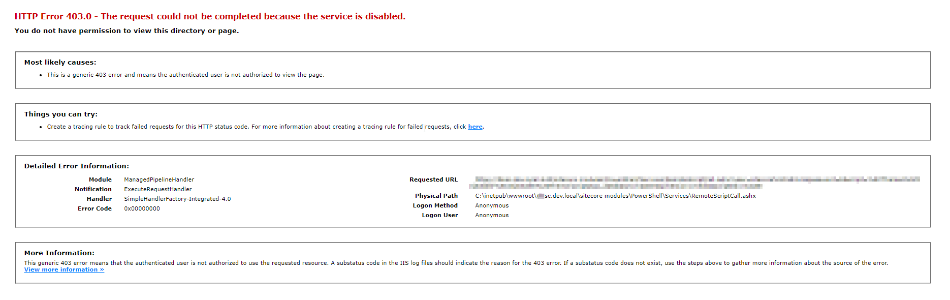 Error 403 - SXA Remote Call Browser