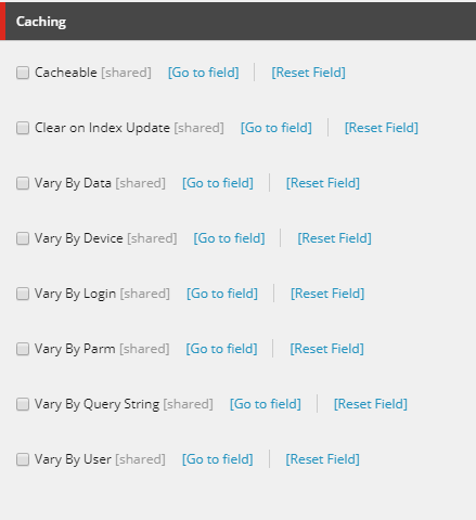 Rendering Cache Options