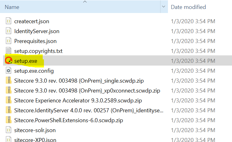 Setup file