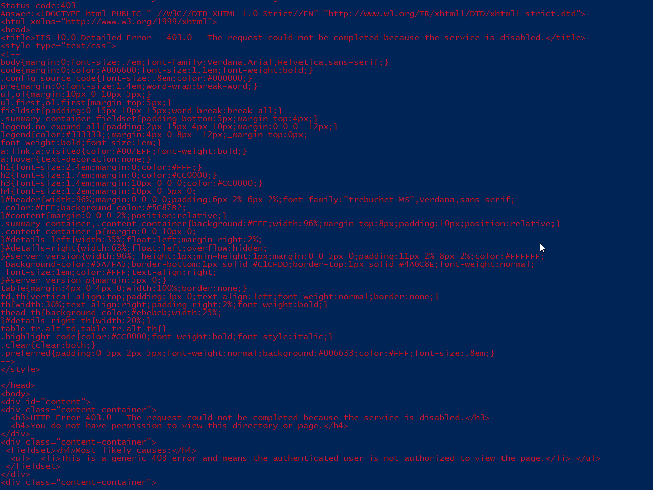 Error 403 on SXA CLI