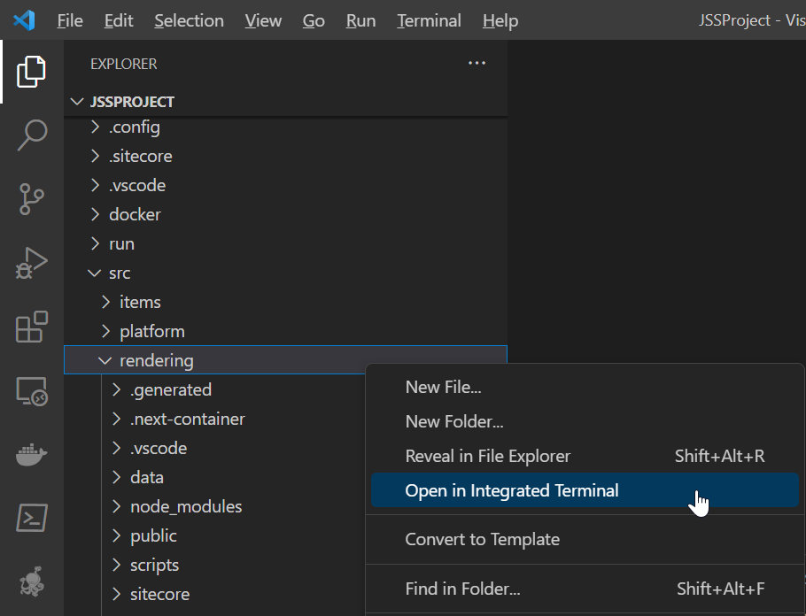 Open in Integrated Terminal