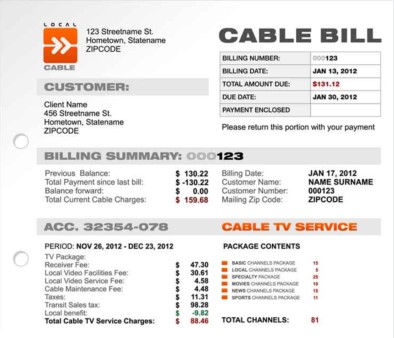 cable bill