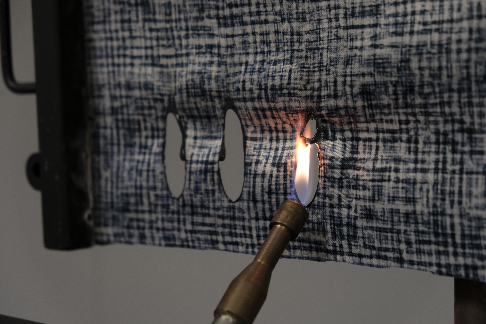 flame burning dimout fabric