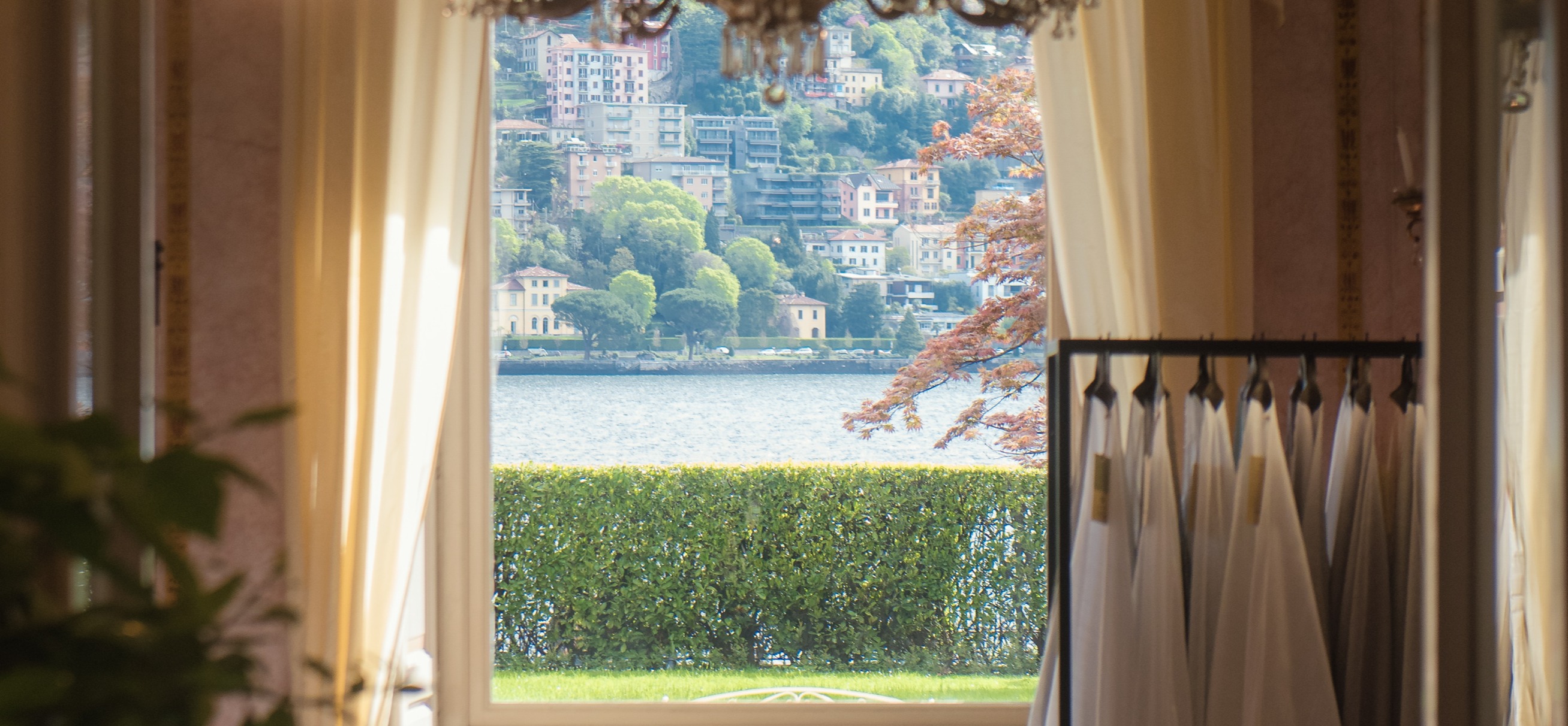 hanging fabrics by window
