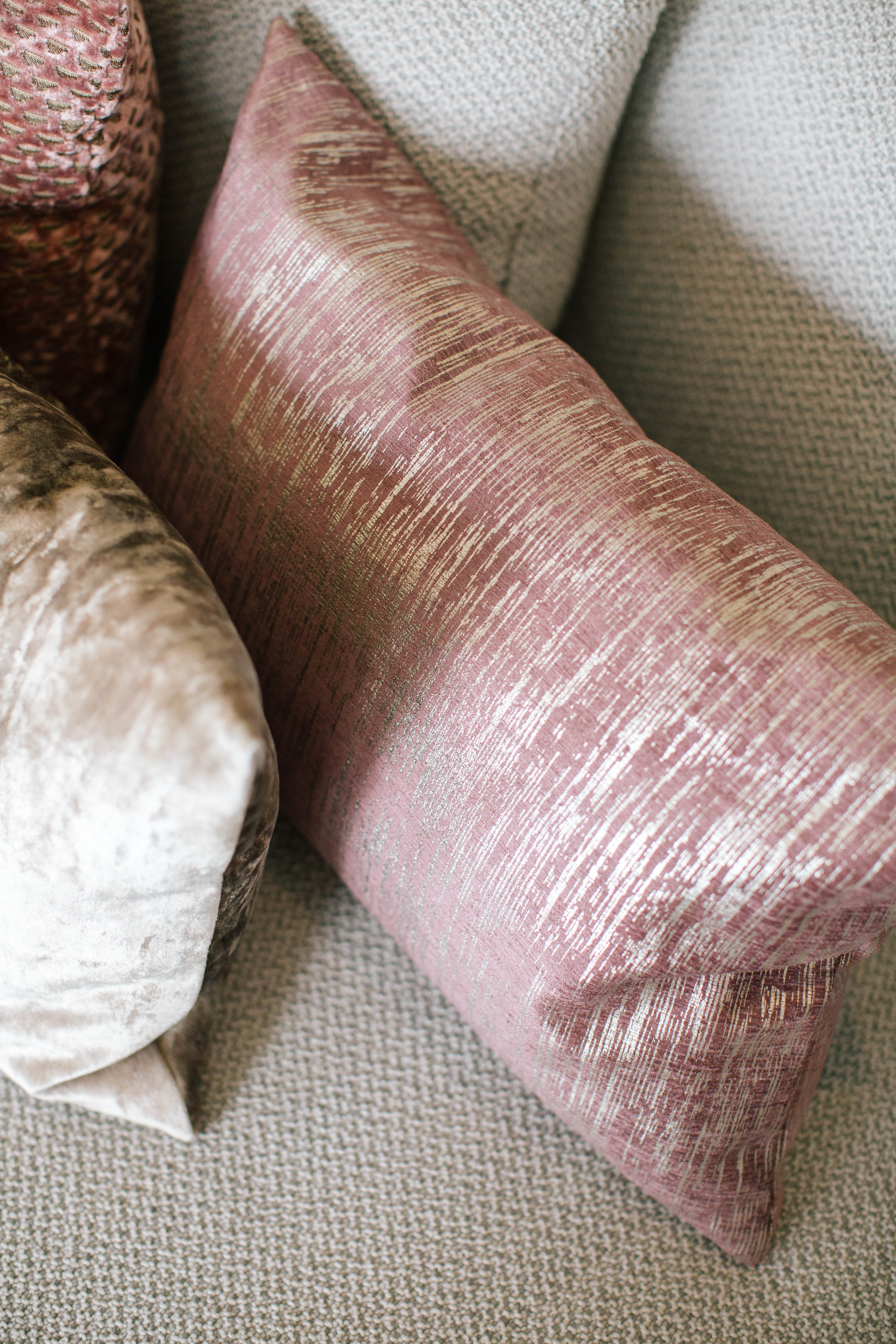 earth toned velvet cushions
