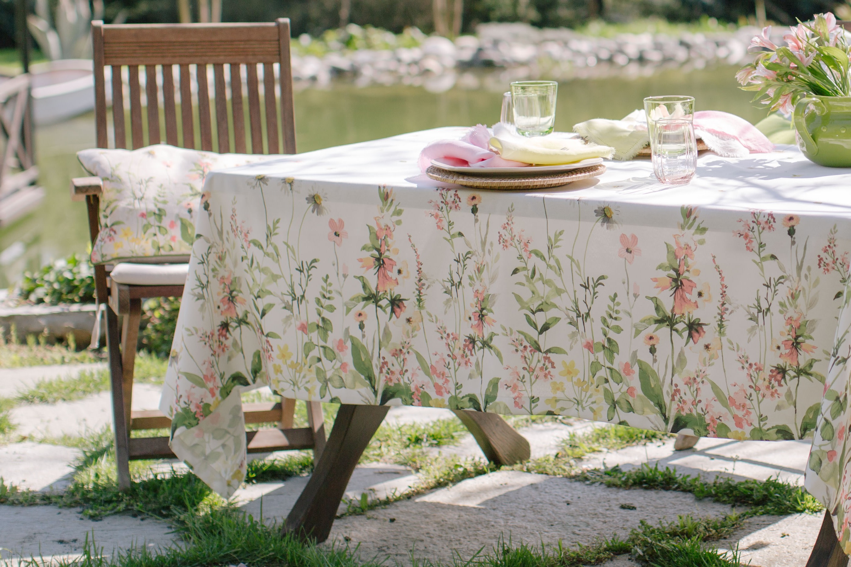 floral table linen