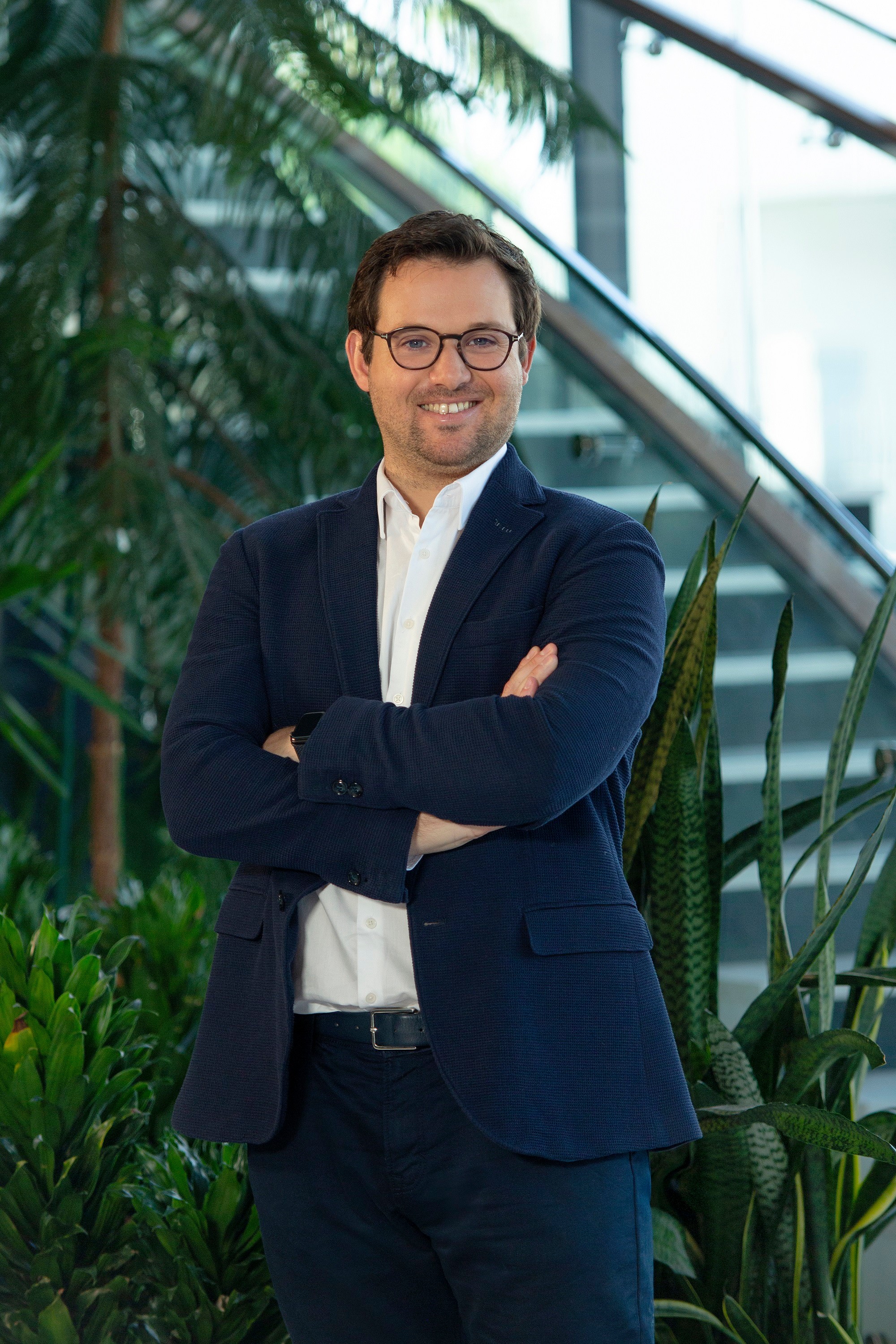 Smiling man with glasses