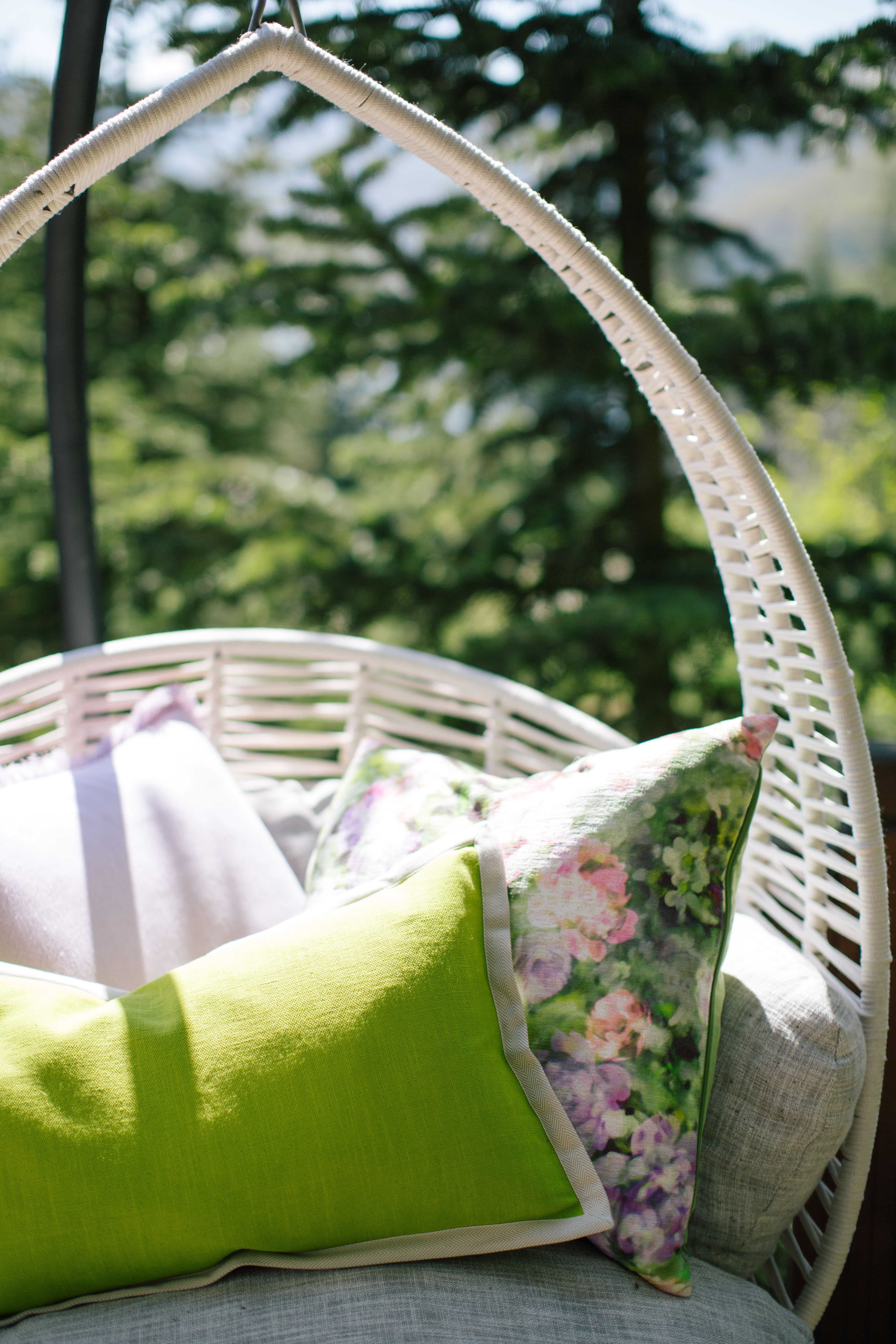 floral patterned table cloth and plates