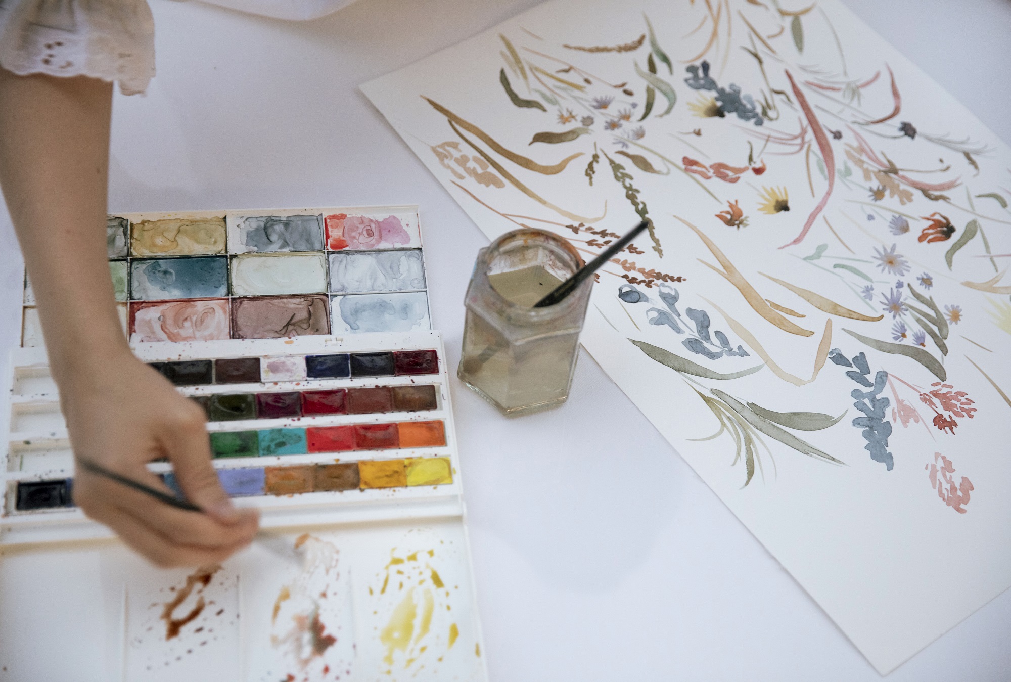 Painting with watercolor