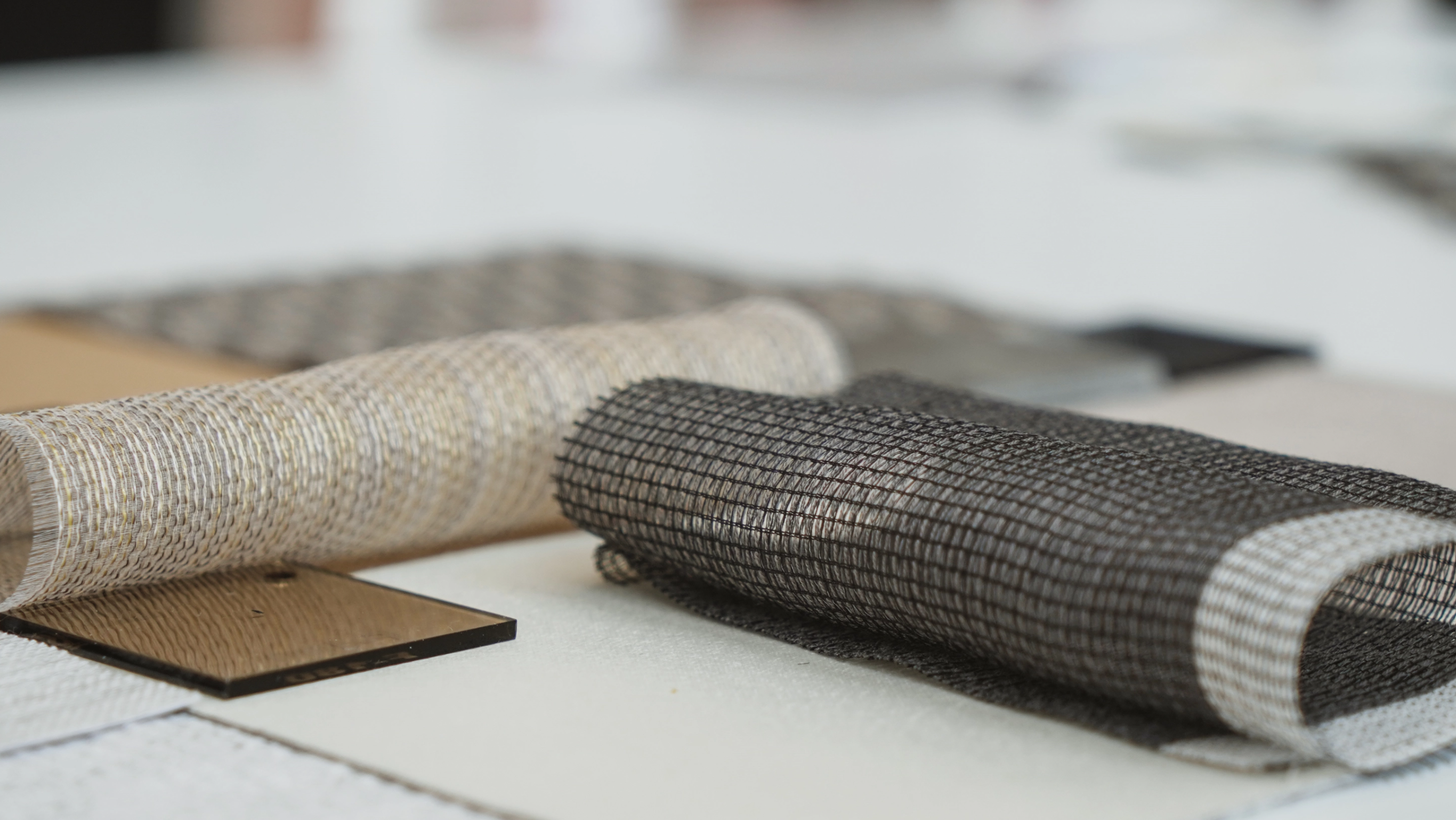 Close up of fabric swatches 