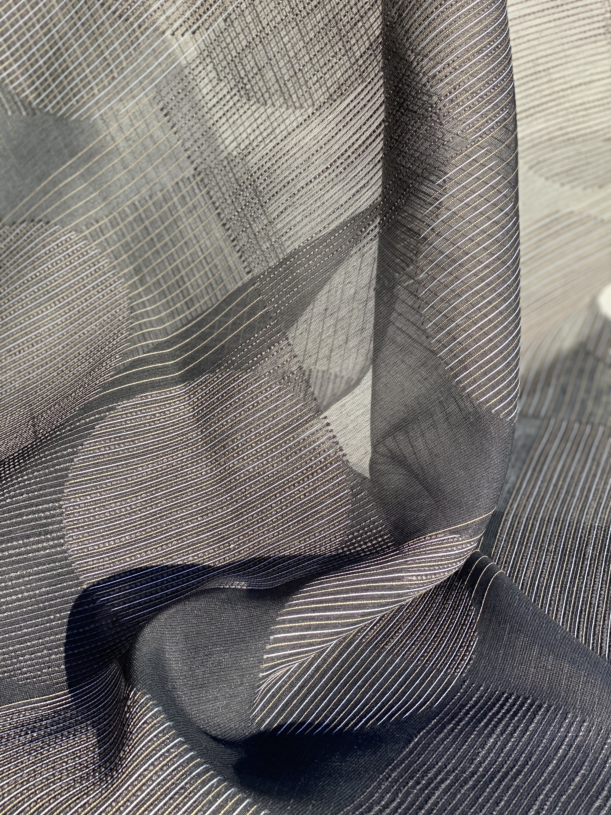 grey sheer polka dot fabric