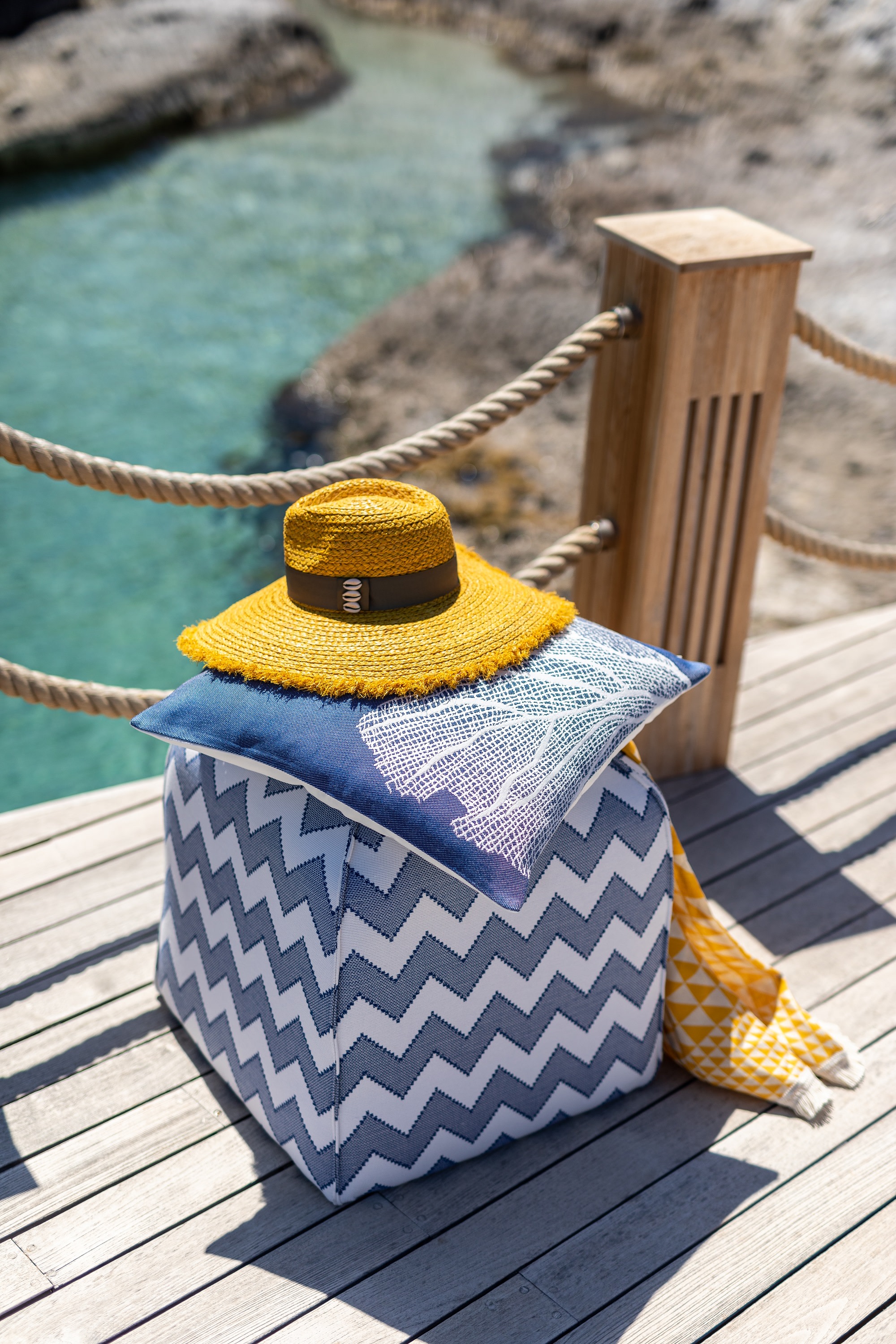 outdoor - hat on cushion