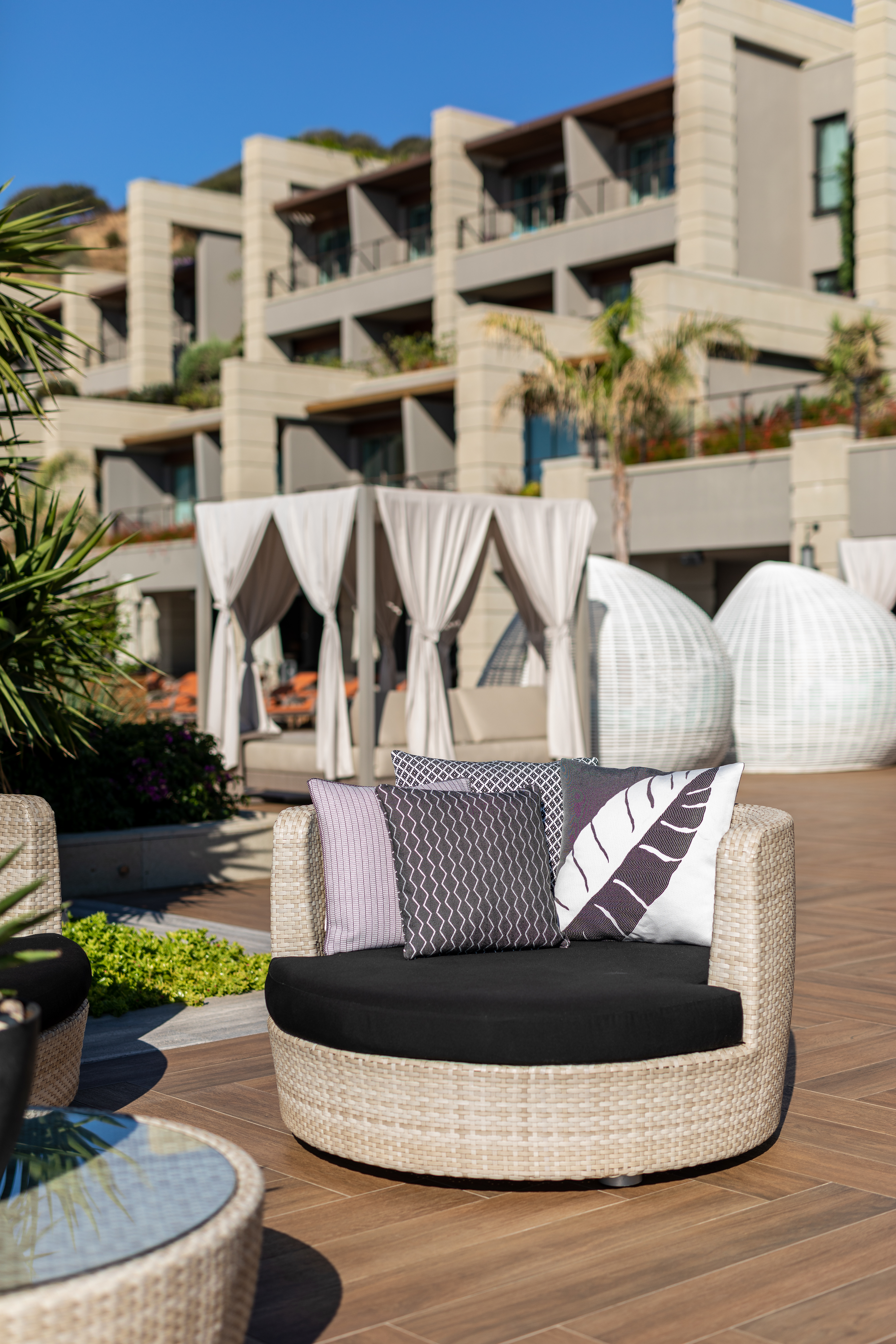 Close up of outdoor lounge